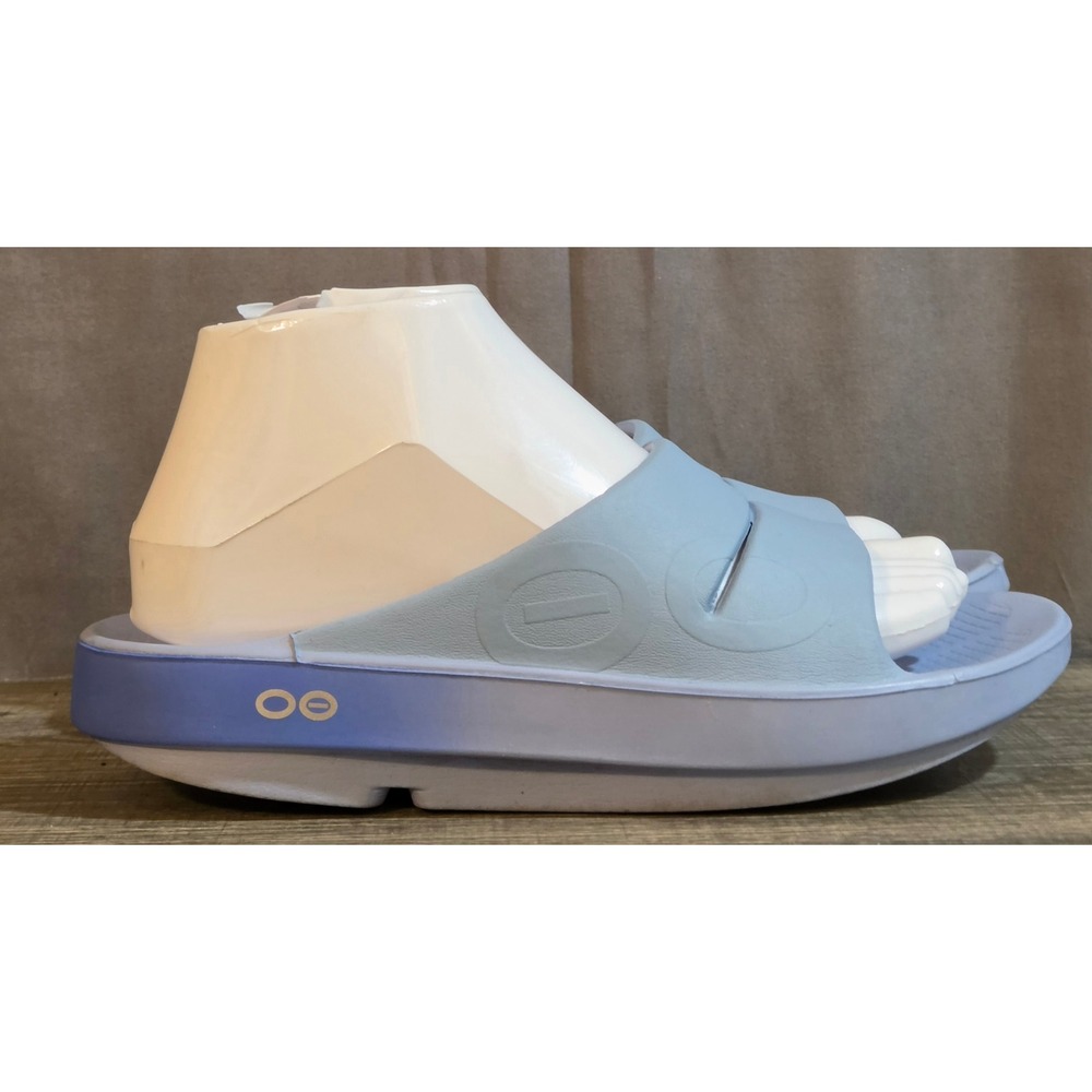 OOFOS OOahh Slide recovery Sandals Womens 8 Mens 6 Blue